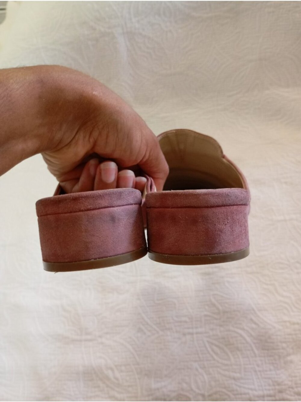 Cole Haan Womens Pointed Toe Pink Suede Mule Flats 9B - Picture 10 of 12